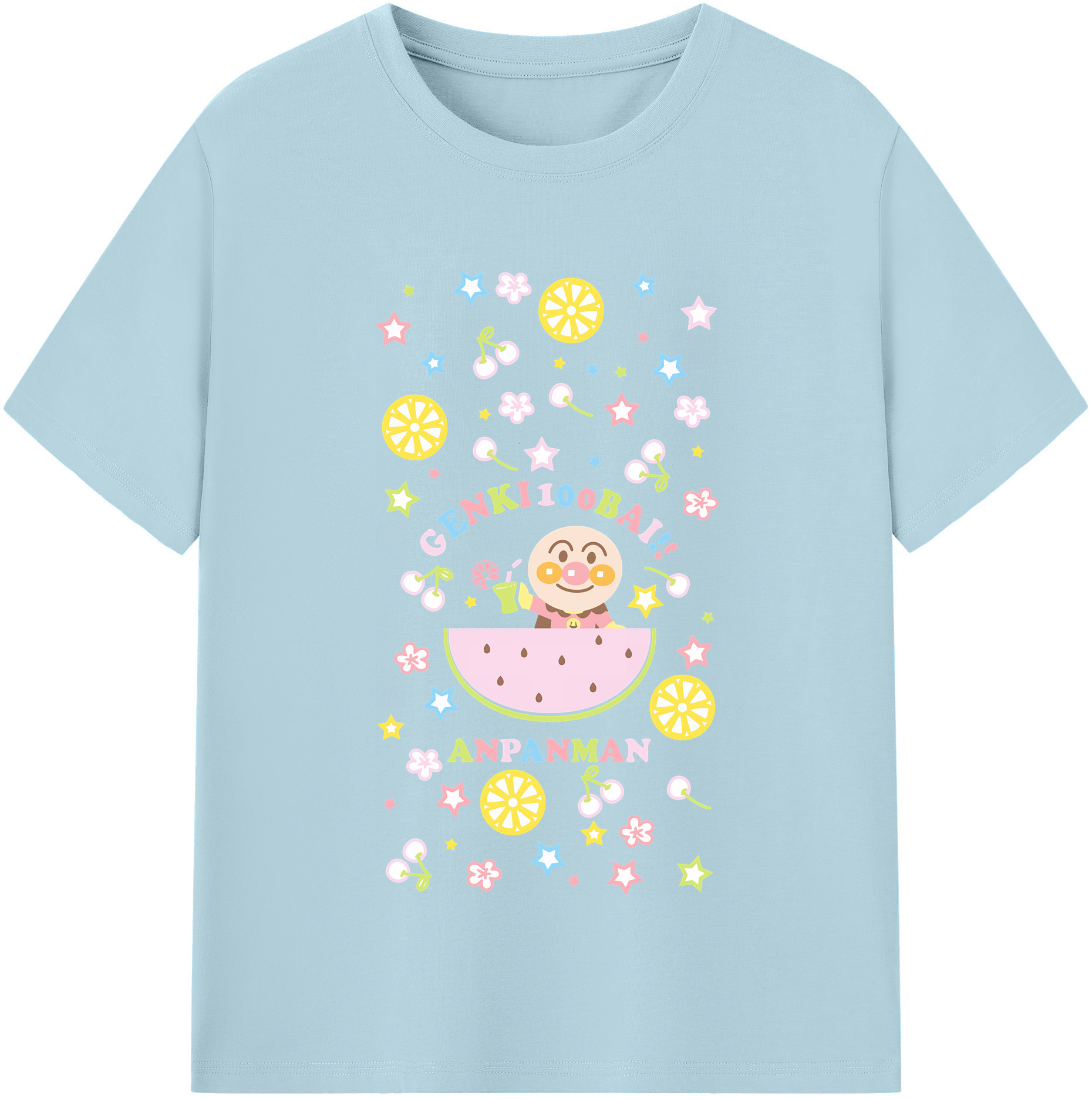 （画像用） アンパンマン Anpanman 綿100％半袖Tシャツ（フロントプリント）
